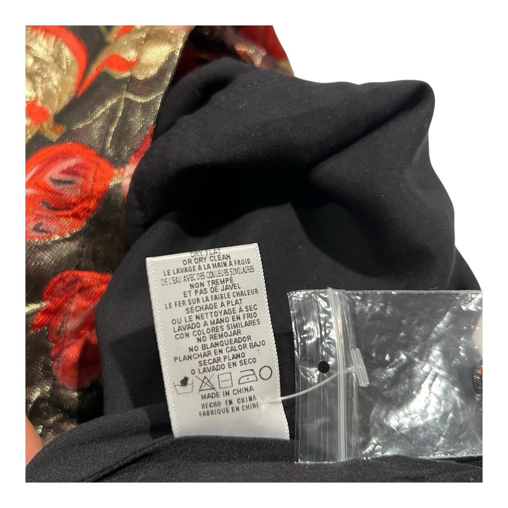 NWT Adelyn Rae Claris Mini Dress L Pink Black Floral Puff Sleeve Formal Party - Picture 13 of 16
